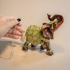Dia das Mães Presente de Prosperidade e Sucesso Kit Elefante da Sorte com Colar Citrino
