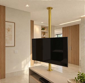 Suporte Giratório TV _ Fixação Móvel e Teto - Dourado - Para TV’s de 32” a 85”