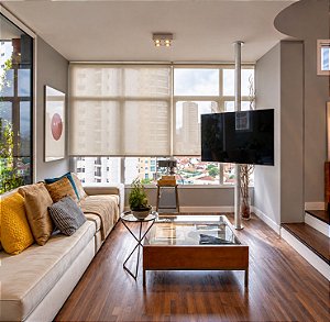 Suporte Giratório TV _ Fixação Piso e Teto - Vários Tamanhos e Cores - Para TV’s de 32” a 85”