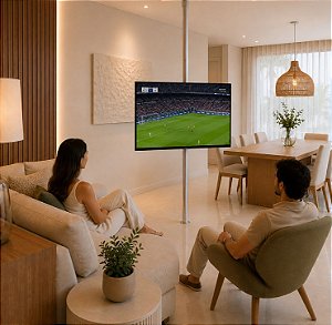 Suporte Giratório TV _ Fixação Piso e Teto - Vários Tamanhos e Cores - Para TV’s de 32” a 85”