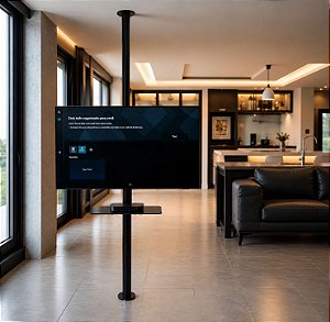 Suporte Giratório TV _ Fixação Piso e Teto _Com Prateleira_Vários Tamanhos e Cores - Para TV’s de 32” a 75”