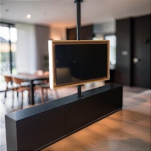 Suporte Giratório TV _ Para Caixa de Madeira _ 1 Tubo Inteiriço