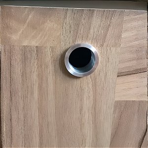 Puxador para Móveis – Modelo Embutido Redondo – Alumínio Escovado