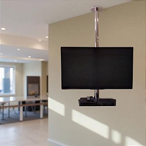 Suporte Giratório TV _ Fixação Teto _ Altura Sob Medida _ Com prateleira_ Várias Cores _ Para TV’s de 32” a 55”