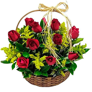 277 - Cesta de 12 rosas