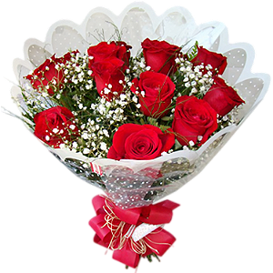 108 - Buquê de 12 rosas vermelhas