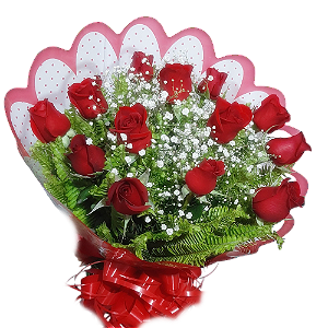 152 - Buquê de 12 rosas