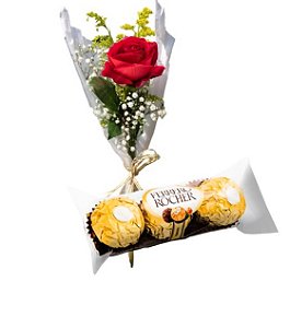 Rosa embalada e Ferrero