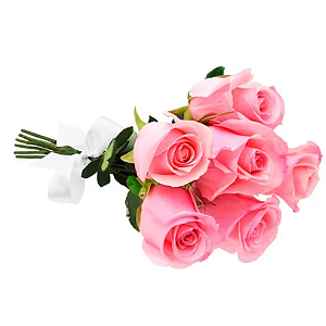 145 - Buquê de 6 rosas rosadas