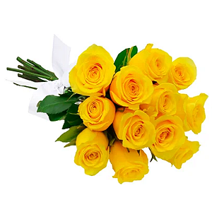 161 - Buquê de 12 rosas amarelas