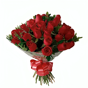 043 - Buquê com 50 rosas vermelhas