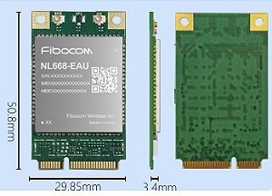 Modem Fibocom LTE 4G Cat.4 3G 2G GNSS formato MiniPCIe - NL668-LA-05-MiniPCIe-10