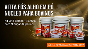 VITTA FÓS ALHO em PÓ para Bovinos- Kit C/ 3 Baldes