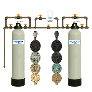 Filtro Central Duplo Trata Alto Teor Ferro Manganês SPF2m3h Natural