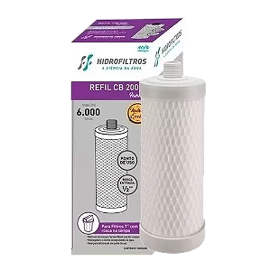 ELEMENTO FILTRANTE PARA ÁGUA CARBON BLOCK 7" COM ROSCA - CB200