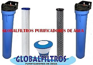 Conjunto De Filtros Completos Para Cisterna E Poço Artesiano  Com dosador de Cloro Flutuante 3000