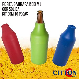 Porta Garrafa 600 ML Cor Sólida Kit 10 Peças - Anodilar