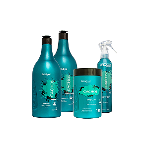 Kit Cachos Profissional - Shampoo 1L + Condicionador 1L + Máscara 1kg + Umidificador de cachos