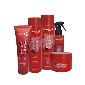 Kit Completo Pós Progressiva - Shampoo + Condicionador + Fluido + Leave-in + Máscara | Prolonga o efeito Liso