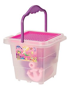 Kit Verão Brinquedo Infantil Menina Baldinho Rosa