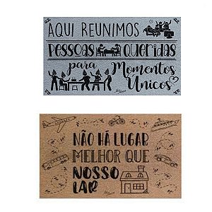 2 Tapetes Com Frases Legais em  Portugues 40x60cm
