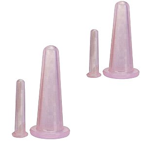 2 Kit 2 Copo Ventosa Silicone Massagem Rosto Face Vácuo Skin