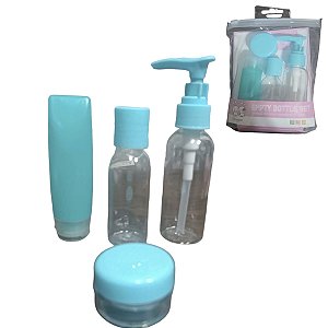 Kit Viagem Bolsa Porta Shampoo Creme Mini Frasco Pote Pump