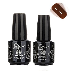 Kit Base Gel Top Coat Unhas Fibra Acrigel Porcelana Manicure