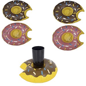 5 Boia Porta Copos Latas Donuts Inflável Piscina Praia Festa