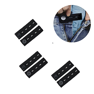 6 Extensor Elástico Alargador Botão Calça Bermuda Saia Jeans