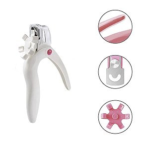 1 Cortador Ponta Curva Triplo Tips Postiça Acrigel Manicure