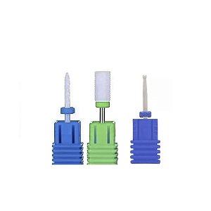 Kit 3 Brocas Cerâmica Lixadeira Manicure Unha Gel Fibra Nail