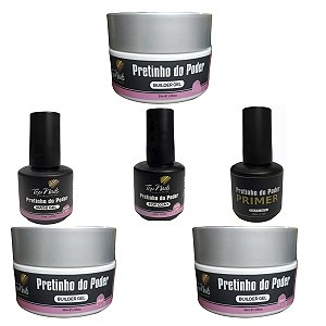 3 Gel Top Coat Base Primer Fibra Acrigel Alongamento Unhas