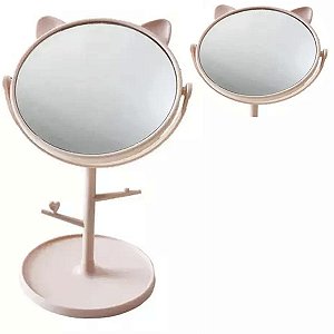 Espelho Mesa Maquiagem Make Design Sobrancelha Cílio Gatinho
