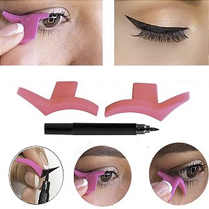1 Caneta Delineado Olhos 1 Molde Carimbo Gatinho Maquiagem