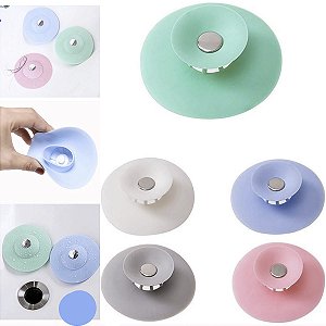 2 Ralos Tampa Tanque Pia Cozinha Banheiro Silicone Anti Odor