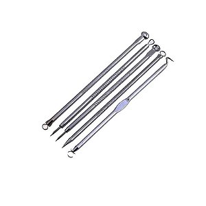 Kit 5 Cureta Extrator De Cravos Espinhas Limpeza Facial Skin
