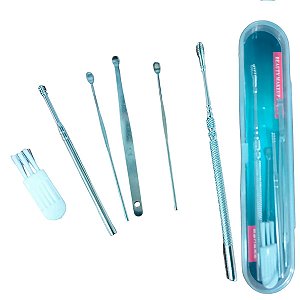 5 Cureta Extrator Removedor Cera Ouvido Limpeza Auricular