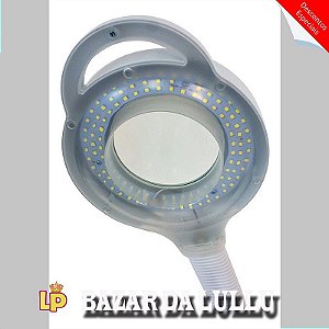LUPA LUMINÁRIA LED TRIPÉ BRANCA AUMENTO 5X - 220V QUEIMA DE ESTOQUE