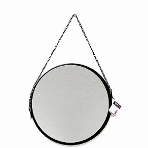 Espelho Decorativo Redondo 29cm Suspenso C/  Moldura Alça QUEIMA DE ESTOQUE