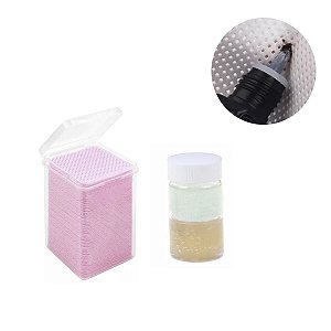 Pote Lenço e Liquido Limpeza Pinça Bico Cola Extensão Cílios