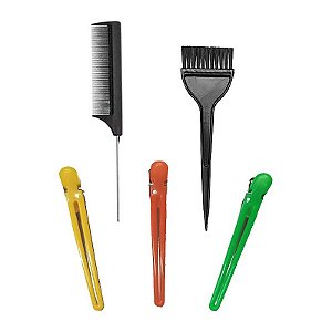 Kit 5 Itens Pincel Aplicador Pente Bico Pato Química Cabelo