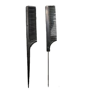 Kit 2 Pente Fino Divisor Cabelo Corte Química Barba Penteado