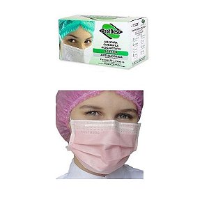 50 Máscaras Descartável    + 50 Toucas Descartáveis Protdesc