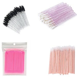 100 Palitos 100 Escovas 100 Microblush 100 Aplicador Batom