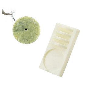 Suporte Paleta Extensão Cílios Cola + Pedra Jade Ou Cristal