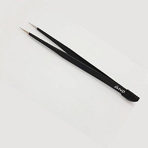 Pinça Extensão De Cilios  Reta Inox Preta