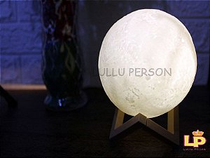 Luminária Abajur Lua Cheia 3d 13cm  Decoração Luz Fria