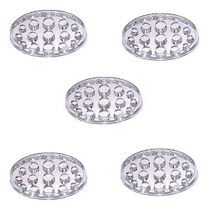 5 Porta Batoque Oval  Acrílico 15 Furos