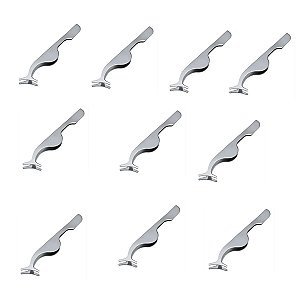 10 Pinças Aplicadora De Cílios Postiços Em Inox